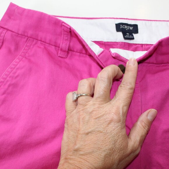 J Crew Chino Shorts Womens 8 Pink Cotton Summer Weight Flat Front Outdoor - Picture 2 of 5